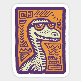 Tribal Raptor Dinosaur | Prehistoric Hunter Sticker